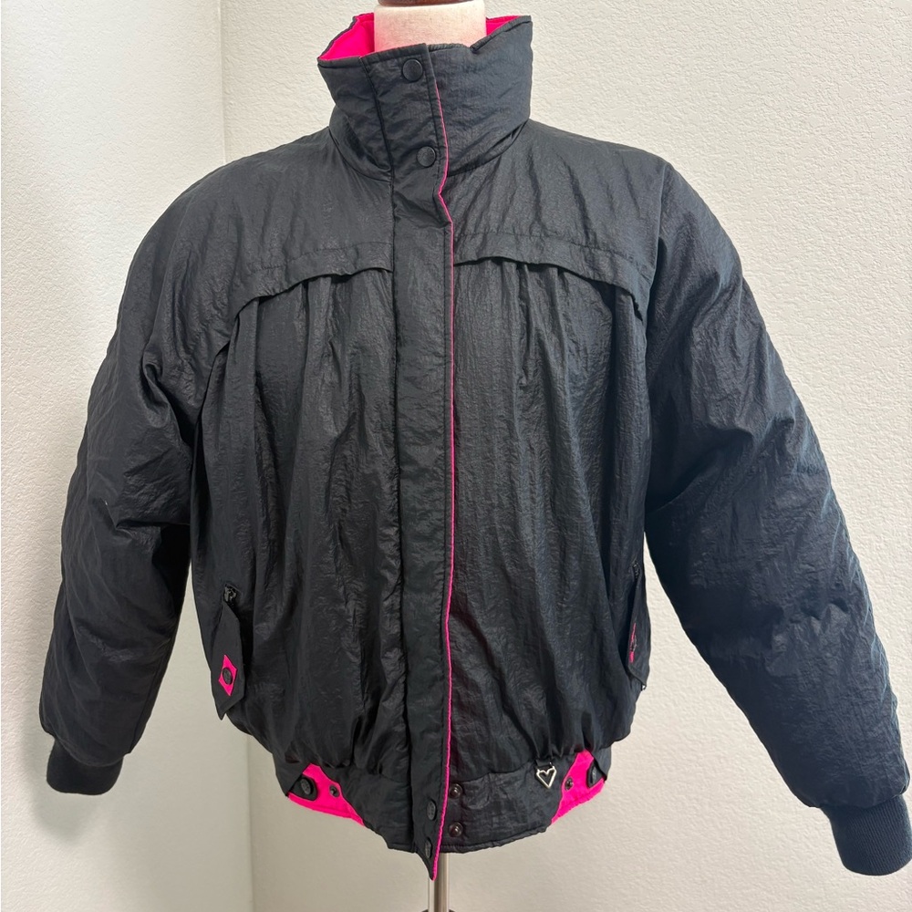 Obermeyer Black and Neon Pink Ski Jacket